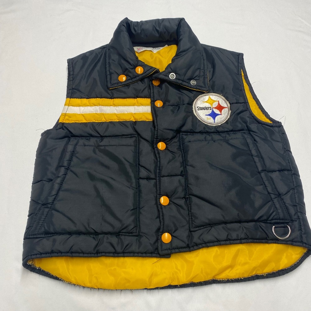 Vintage Stahl-Urban NFL Pittsburgh Steelers Puffer Vest Black Yellow Kids